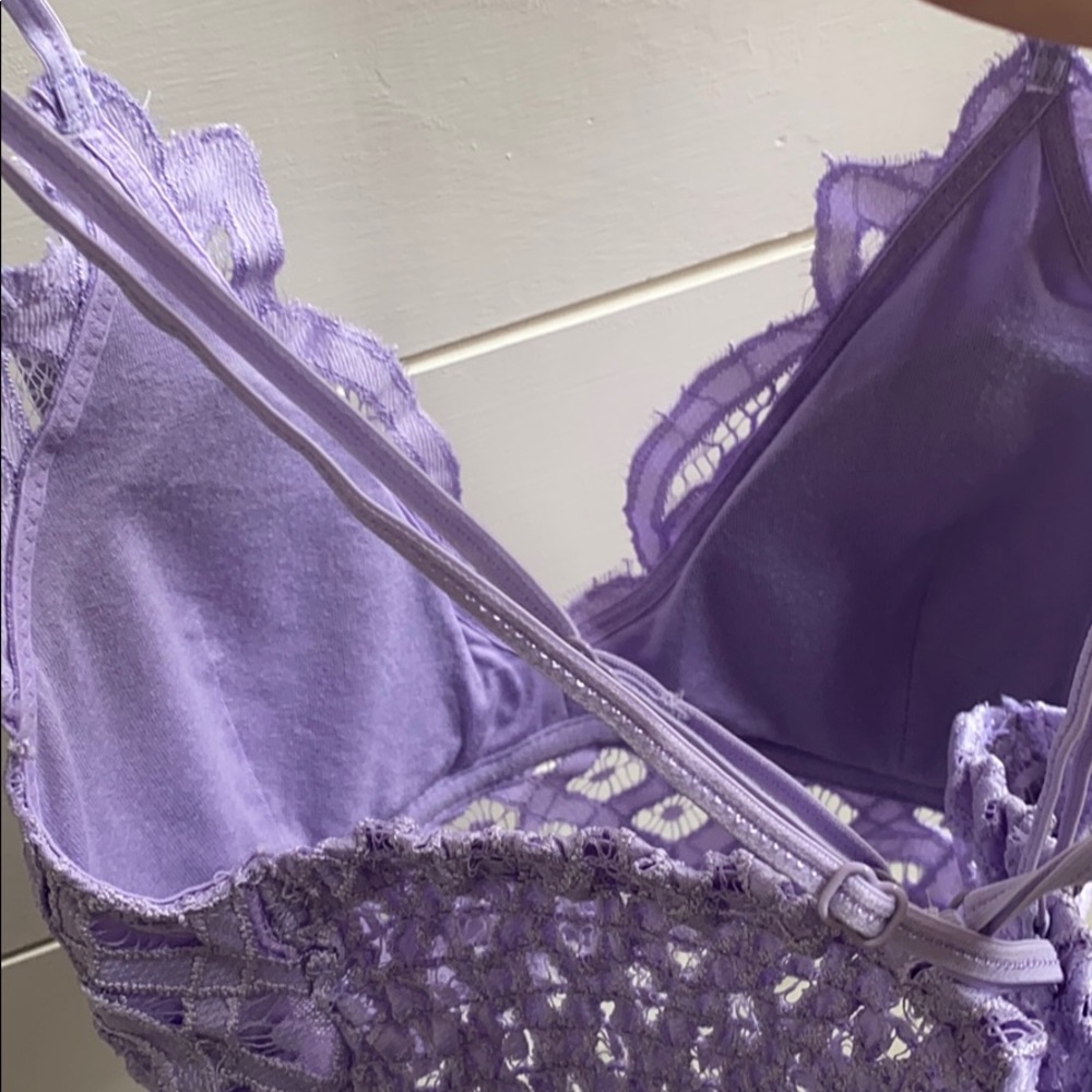 SOLD OUT SALE Lilac Crochet Lace Scallop Double Strap Bralette - Picture 4 of 4